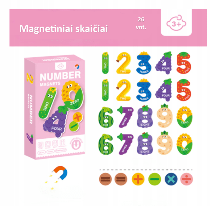 Magnetiniai lipdukai skaičiai
